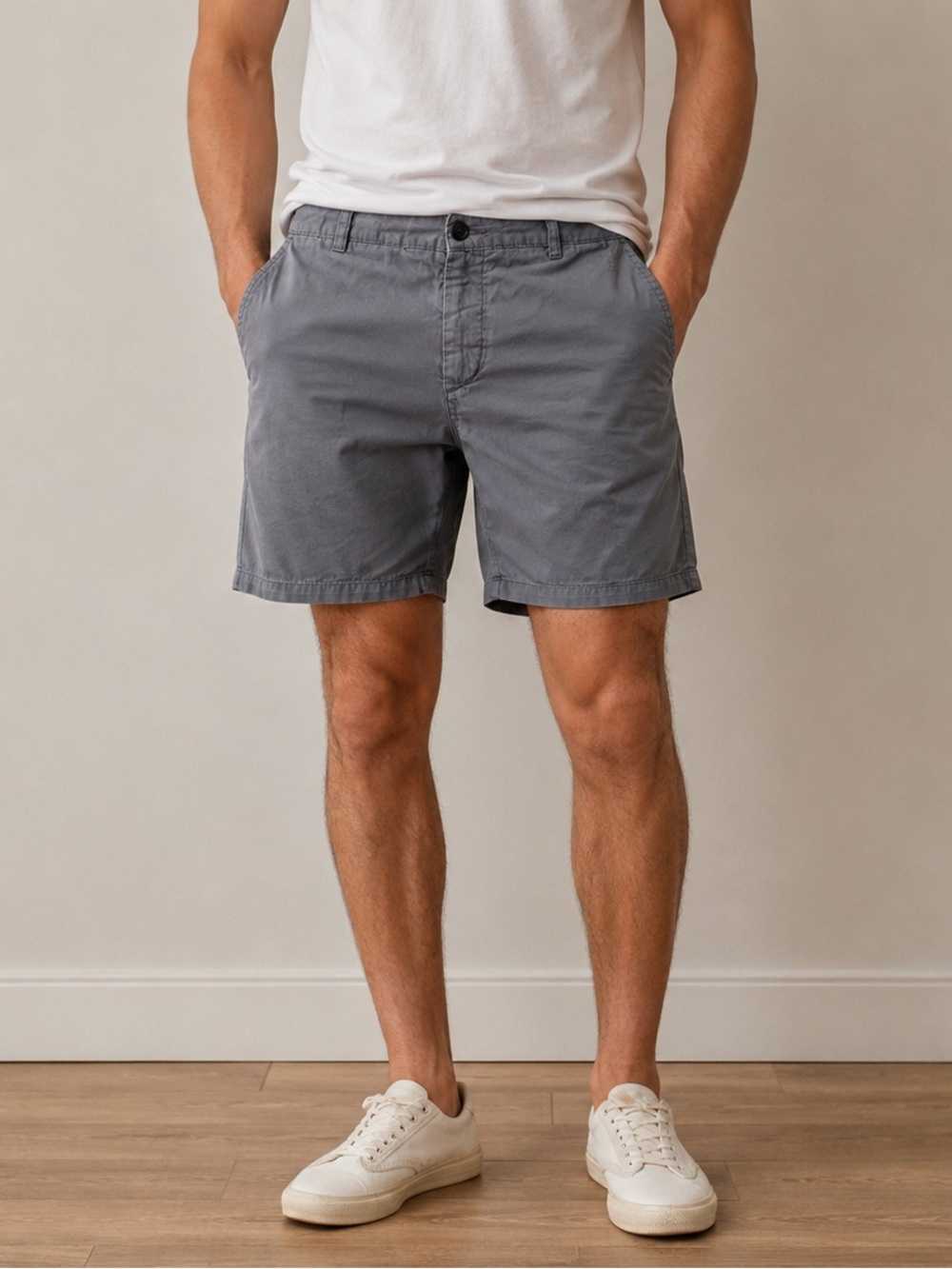 Men's Blue Gray Casual Cotton Shorts Sz 30